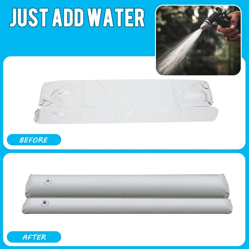 Frienda 4 Pcs PVC Flood Barriers for Home 4 ft x 9 in x 6 in Reusable Flood Prevention Barriers Water Barrier for Flooding PVC Flood Bags Sandbag Alternative PVC Water Diversion Tubes - Image 5